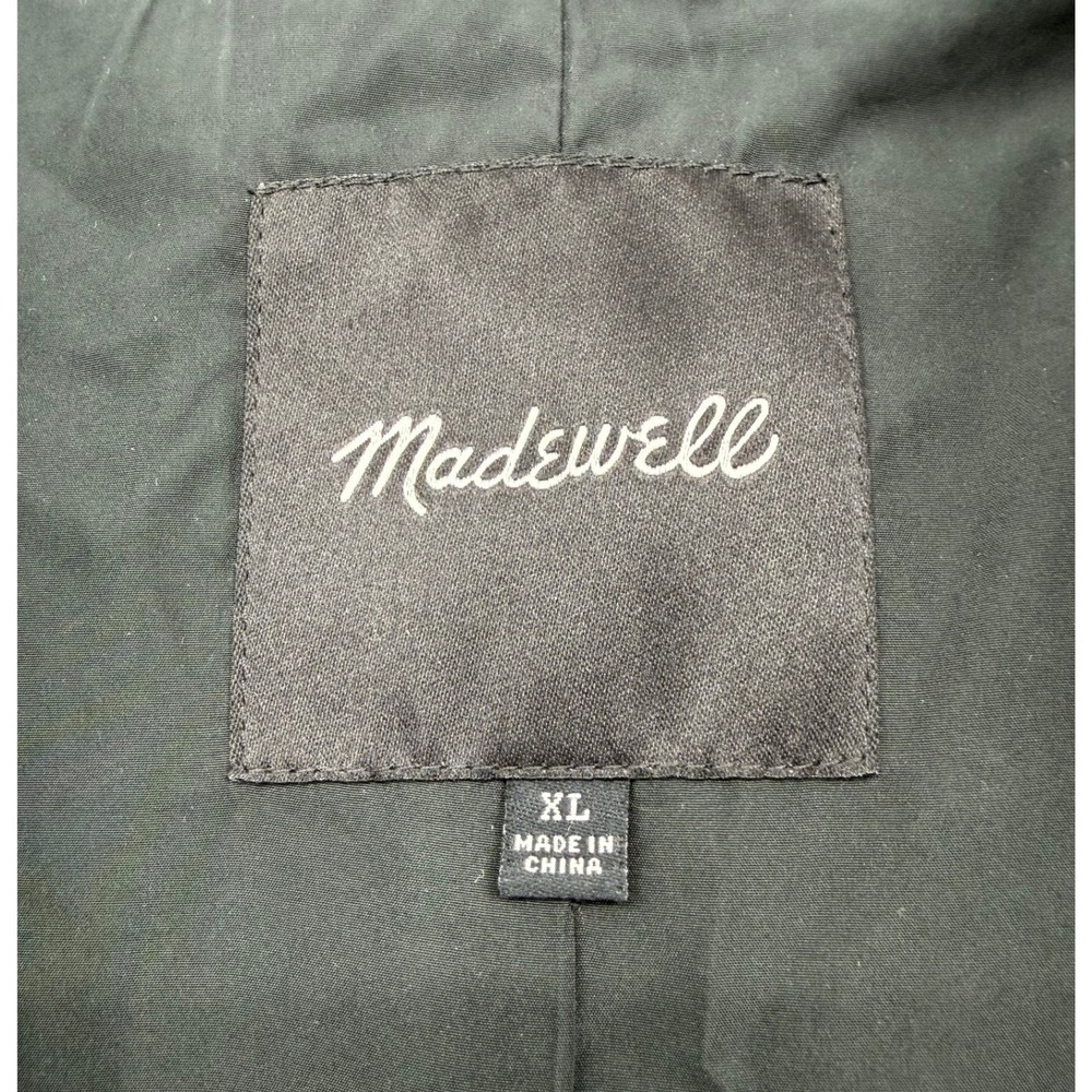 Madewell Womens Black Hooded Puffer Jacket Chevron Quilted Coat XL MA301 FA20 - Picture 2 of 16
